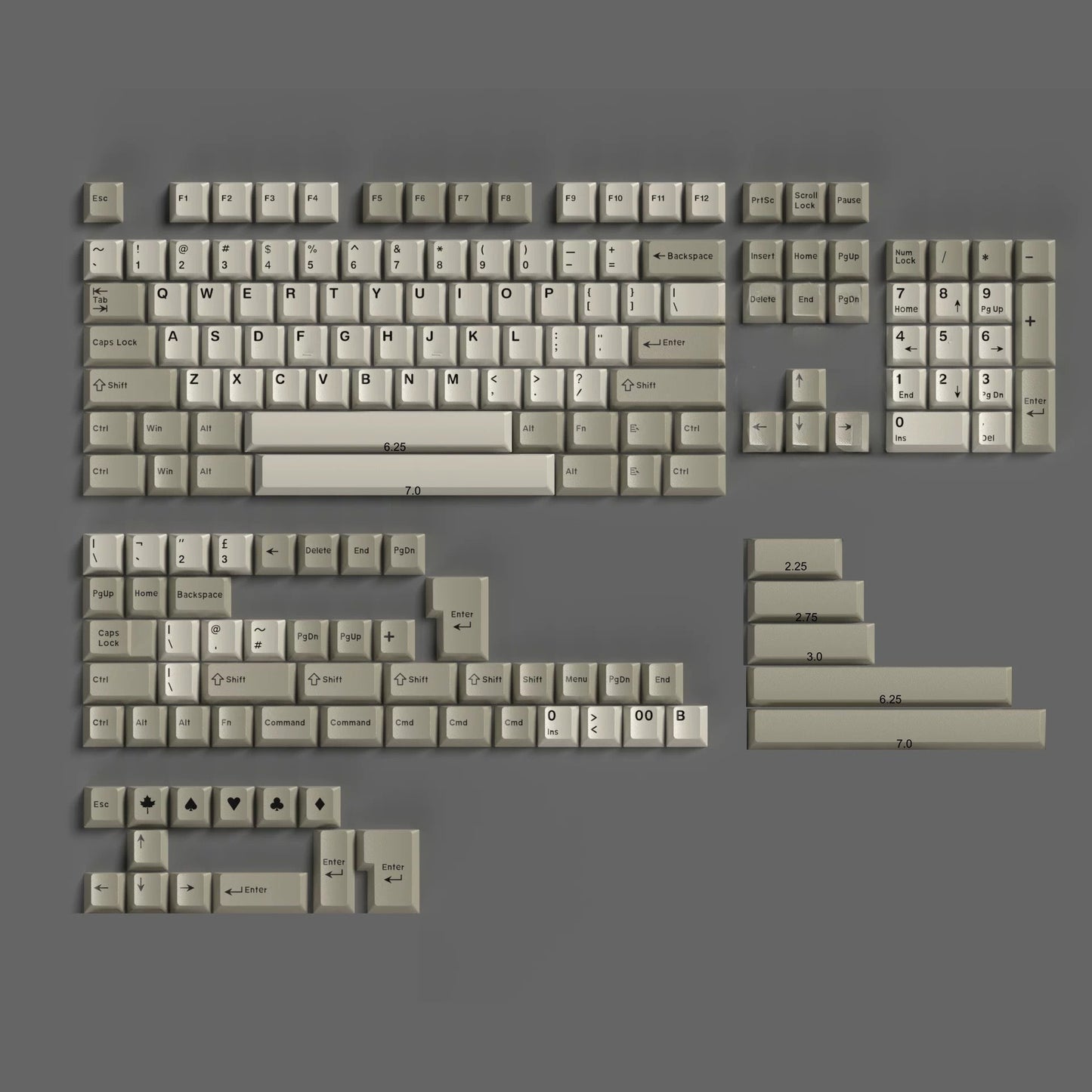 Classic Retro Beige Keycap Set, Cherry Profile, Double Shot ABS Key Cap