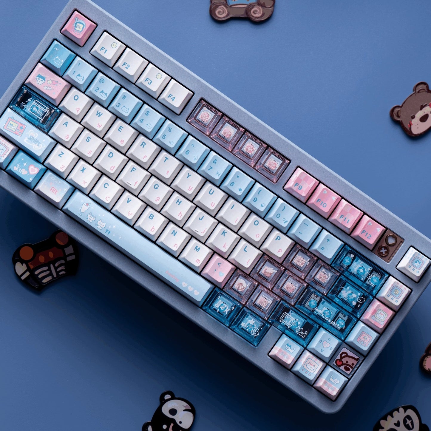 Soulcat Digital Meow Keycap Set, Cherry Profile, Dye Sub PBT + PC Transparent