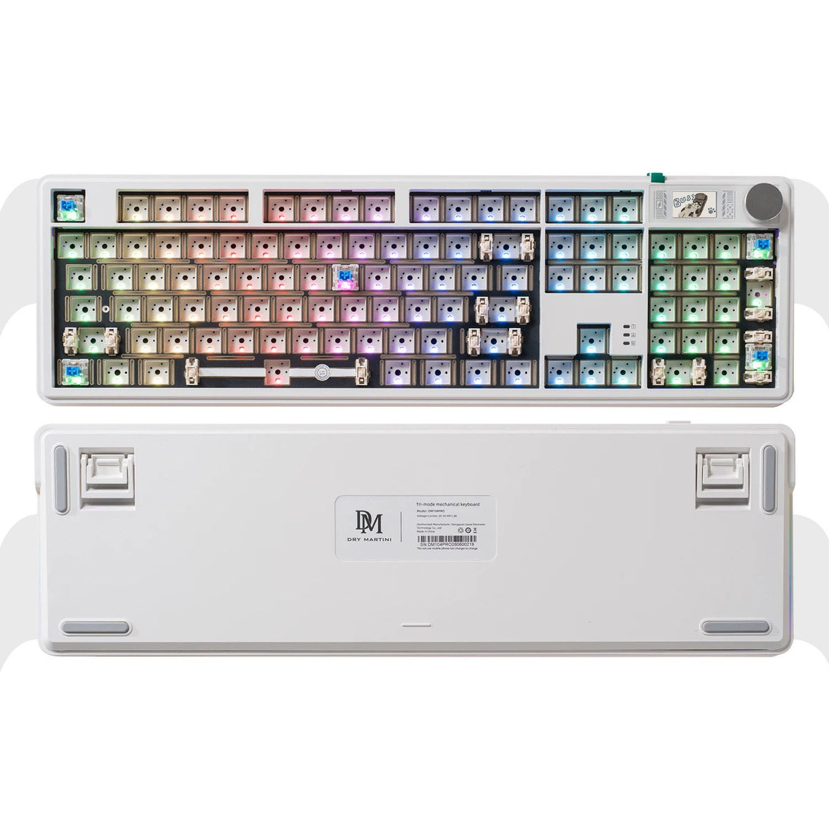 DM104 Mechanical Keyboard with LCD Screen and Media Knob Barebone