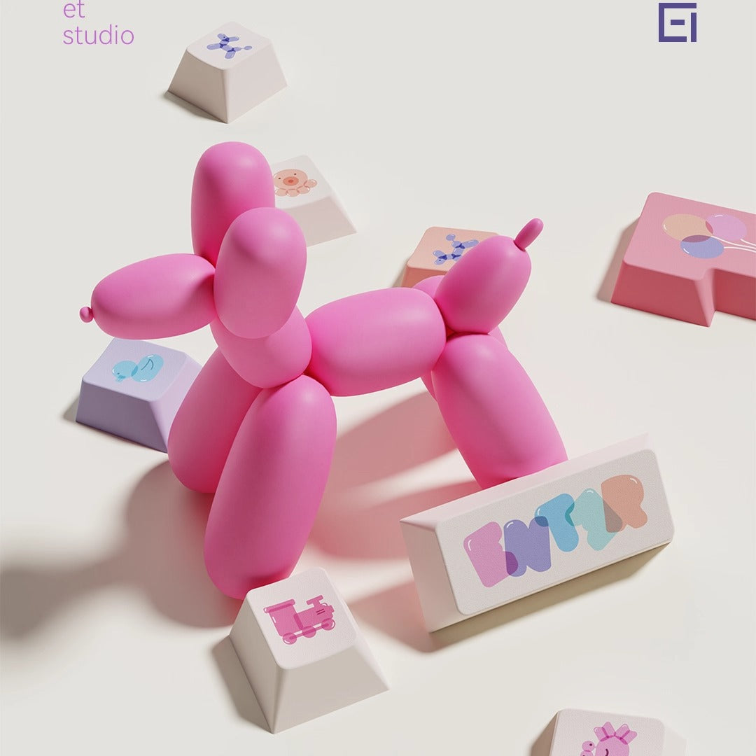 Et Studio Color Balloons Cute Keycap Set, Cherry Profile, Dye Sub PBT Key Cap