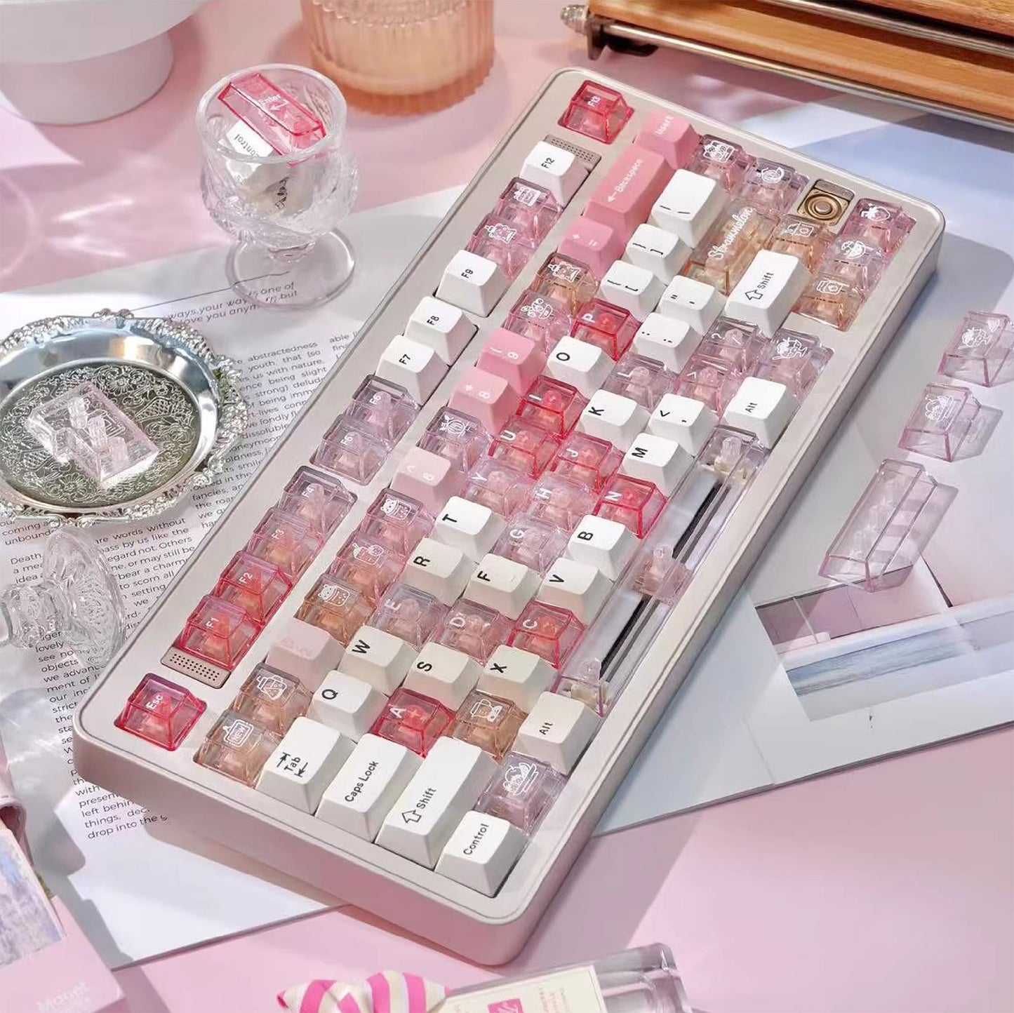 Et Studio Cheese + PC/Berry Guacamole Cute Keycap Set, Cherry Profile