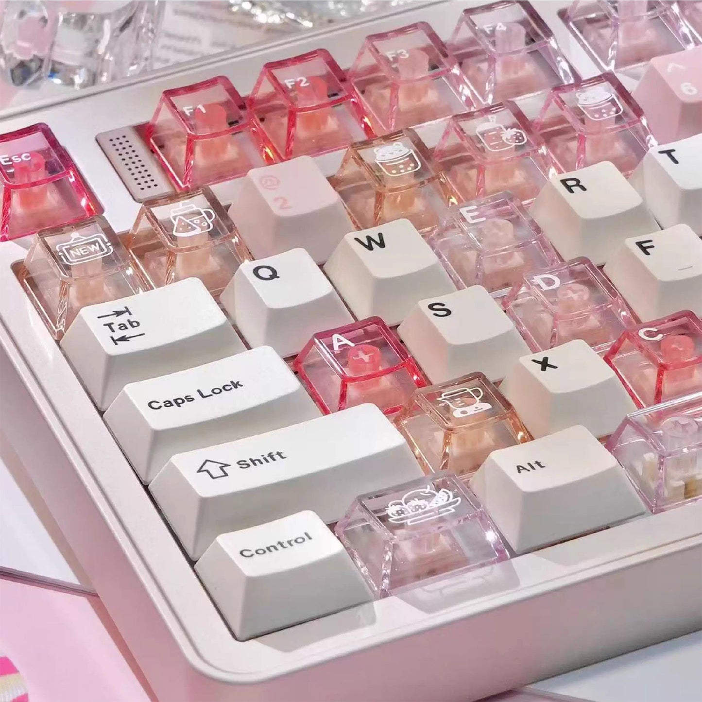 Et Studio Cheese + PC/Berry Guacamole Cute Keycap Set, Cherry Profile