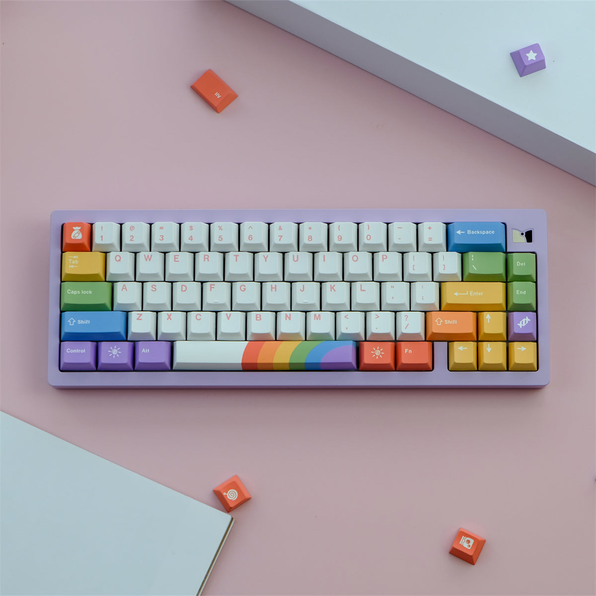 GMK Rainbow Keycap Set, Cherry Profile, Dye Sub PBT Key Cap