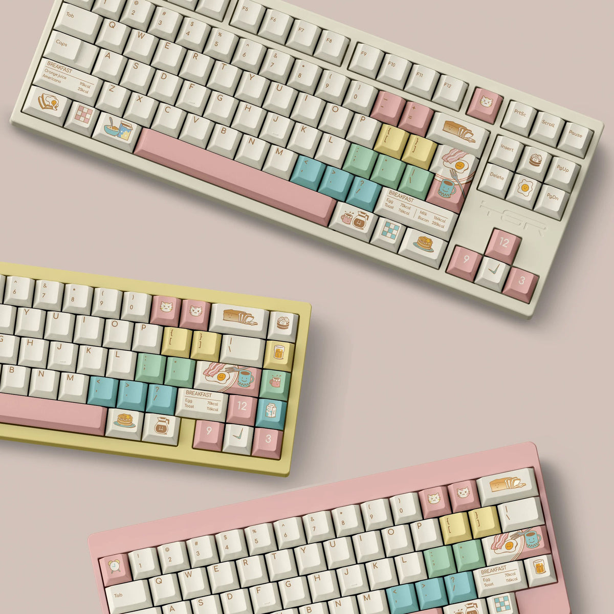 FBB Breakfast Keycap Set, Cherry Profile, Dye Sub PBT