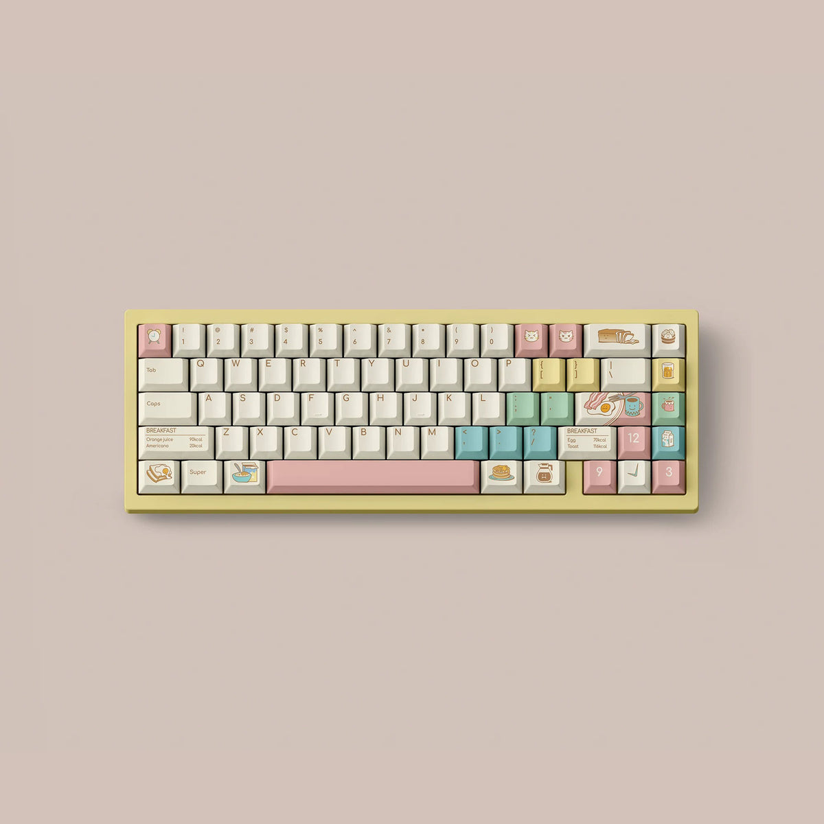 FBB Breakfast Keycap Set, Cherry Profile, Dye Sub PBT