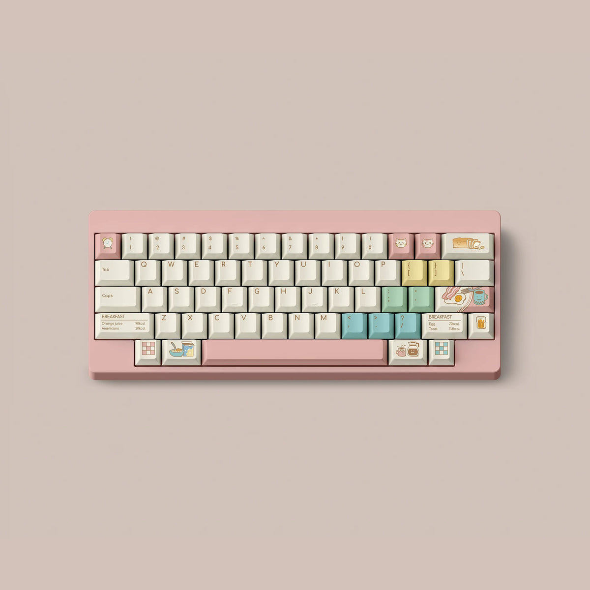 FBB Breakfast Keycap Set, Cherry Profile, Dye Sub PBT