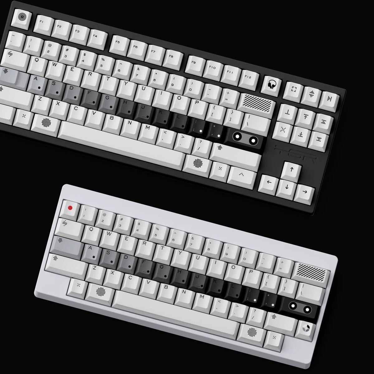 FBB Opxy White/Black Keycap Set, Cherry Profile, Dye Sub PBT