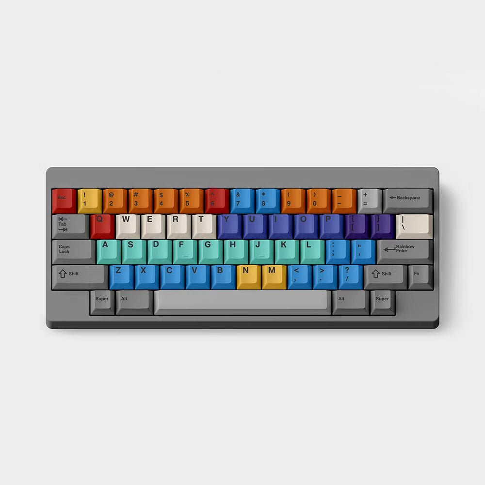 FBB Retro Rainbow Keycap Set, Cherry Profile, Dye Sub PBT