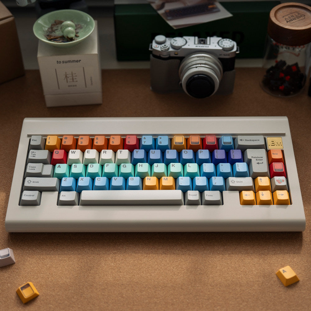 FBB Retro Rainbow Keycap Set, Cherry Profile, Dye Sub PBT