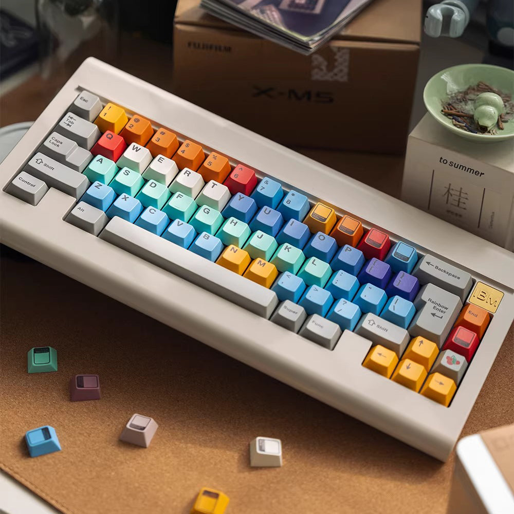 FBB Retro Rainbow Keycap Set, Cherry Profile, Dye Sub PBT
