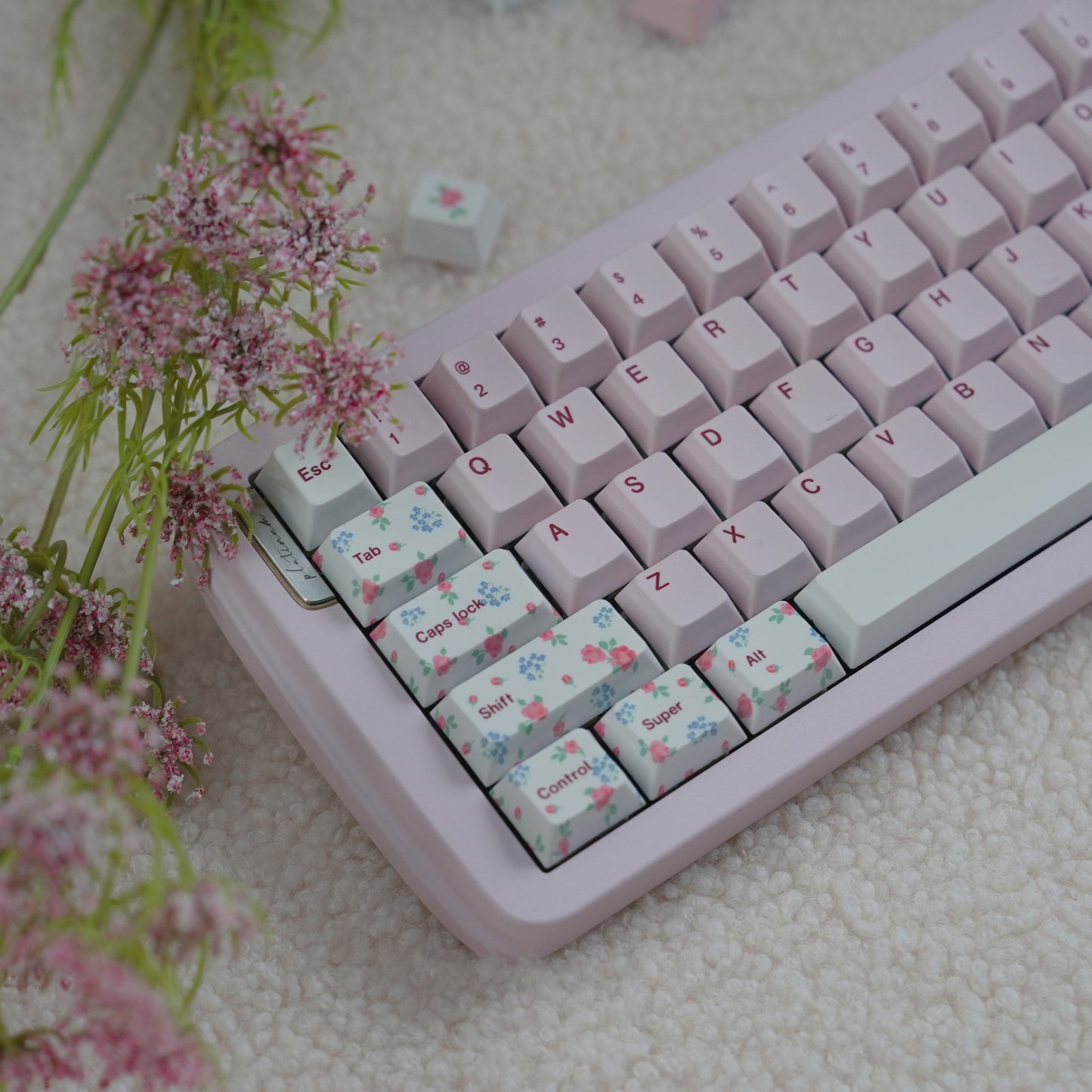 Keyria Labs Flower Garden Keycap Set, Cherry Profile, Dye Sub PBT Cute Key Cap