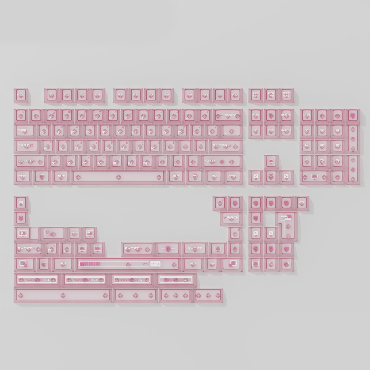 Fog Crystal Keycap Set, Cherry Profile, Dye Sub PBT Cute Key Cap