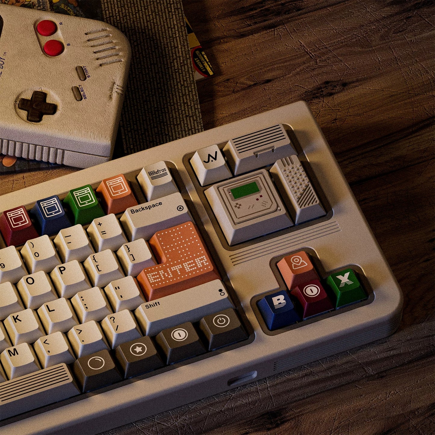 80Retros GAME 1989 Heritage Keycap Set, Cherry Profile, PBT Key Cap Set