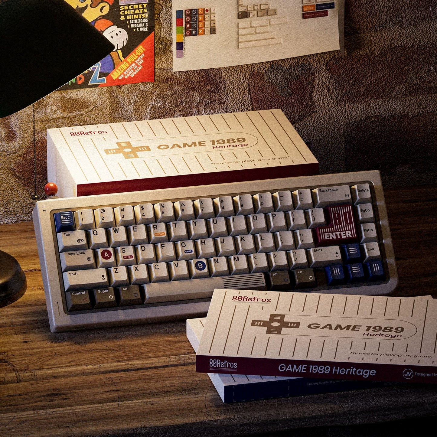 80Retros GAME 1989 Heritage Keycap Set, Cherry Profile, PBT Key Cap Set