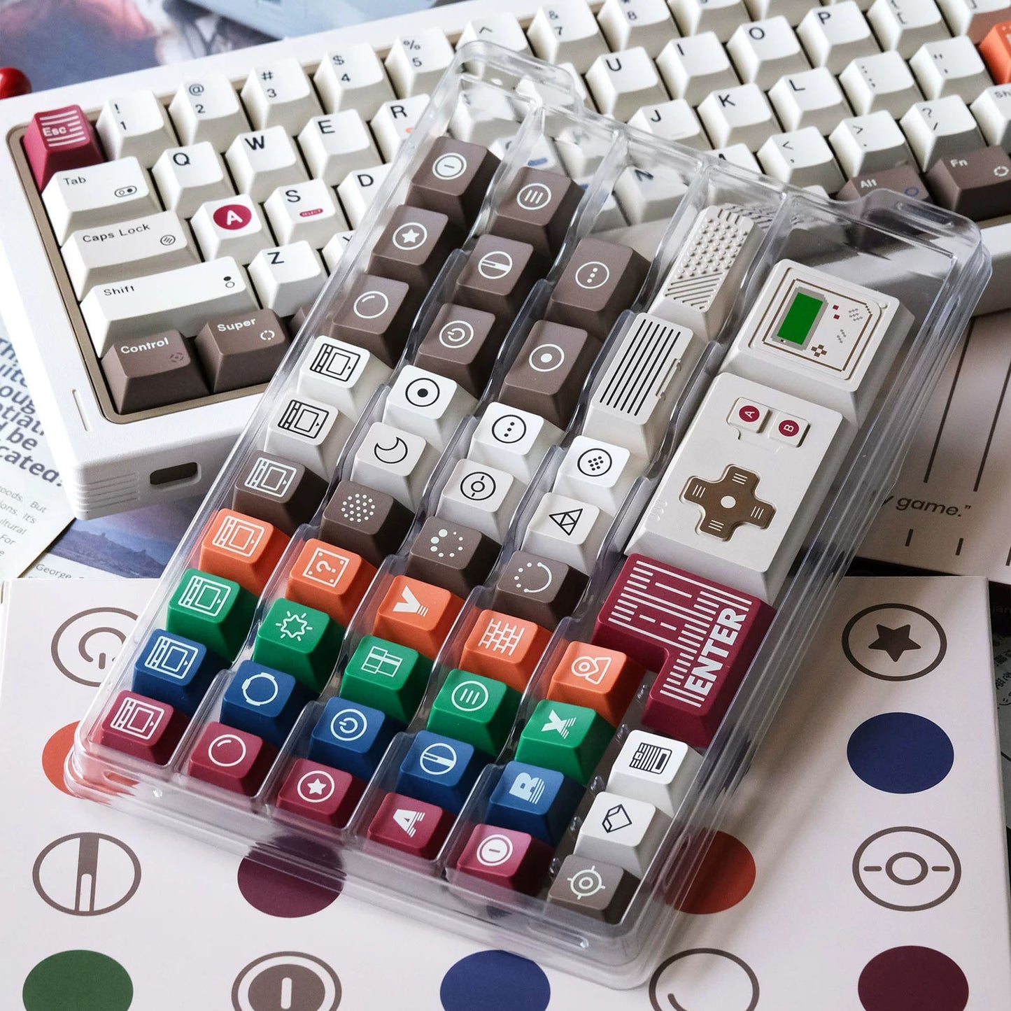 80Retros GAME 1989 Heritage Keycap Set, Cherry Profile, PBT Key Cap Set