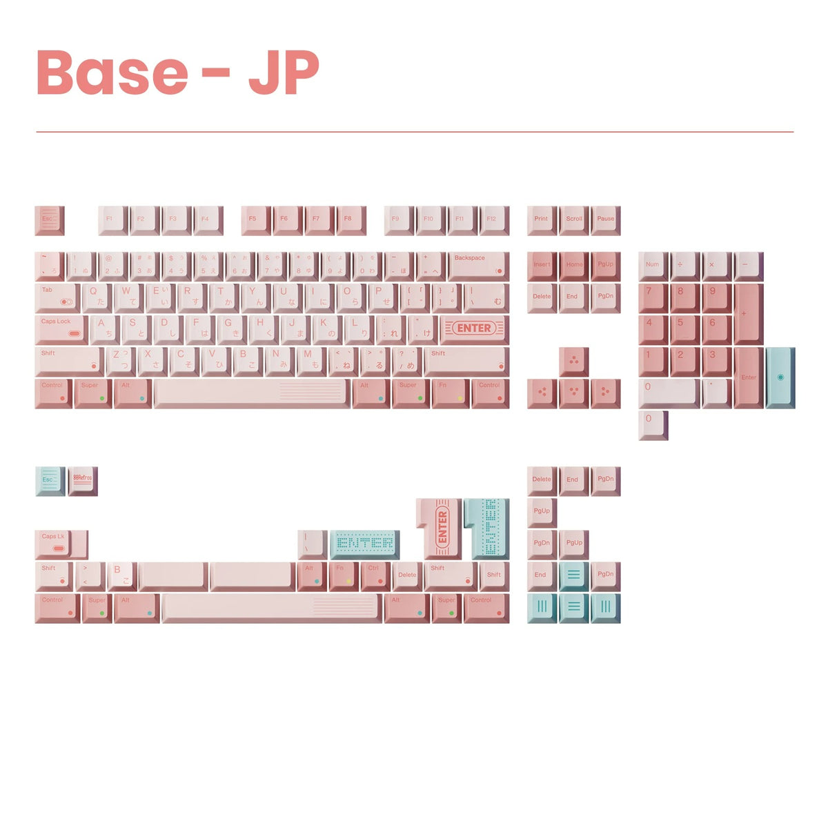 80Retros GAME 1989 Pink Candy Keycap Set, Cherry Profile, Dye Sub PBT Key Cap