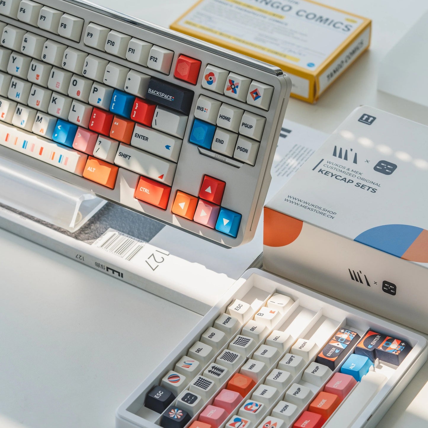 WUkds Geometry Keycap Set, Cherry Profile, Dye Sub PBT Key Cap