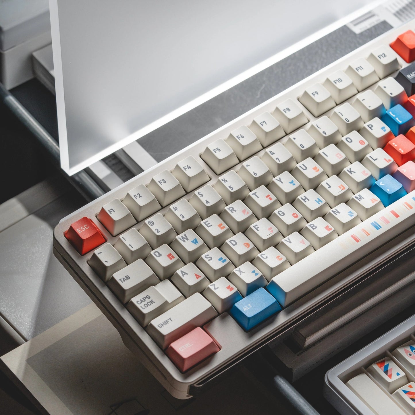 WUkds Geometry Keycap Set, Cherry Profile, Dye Sub PBT Key Cap