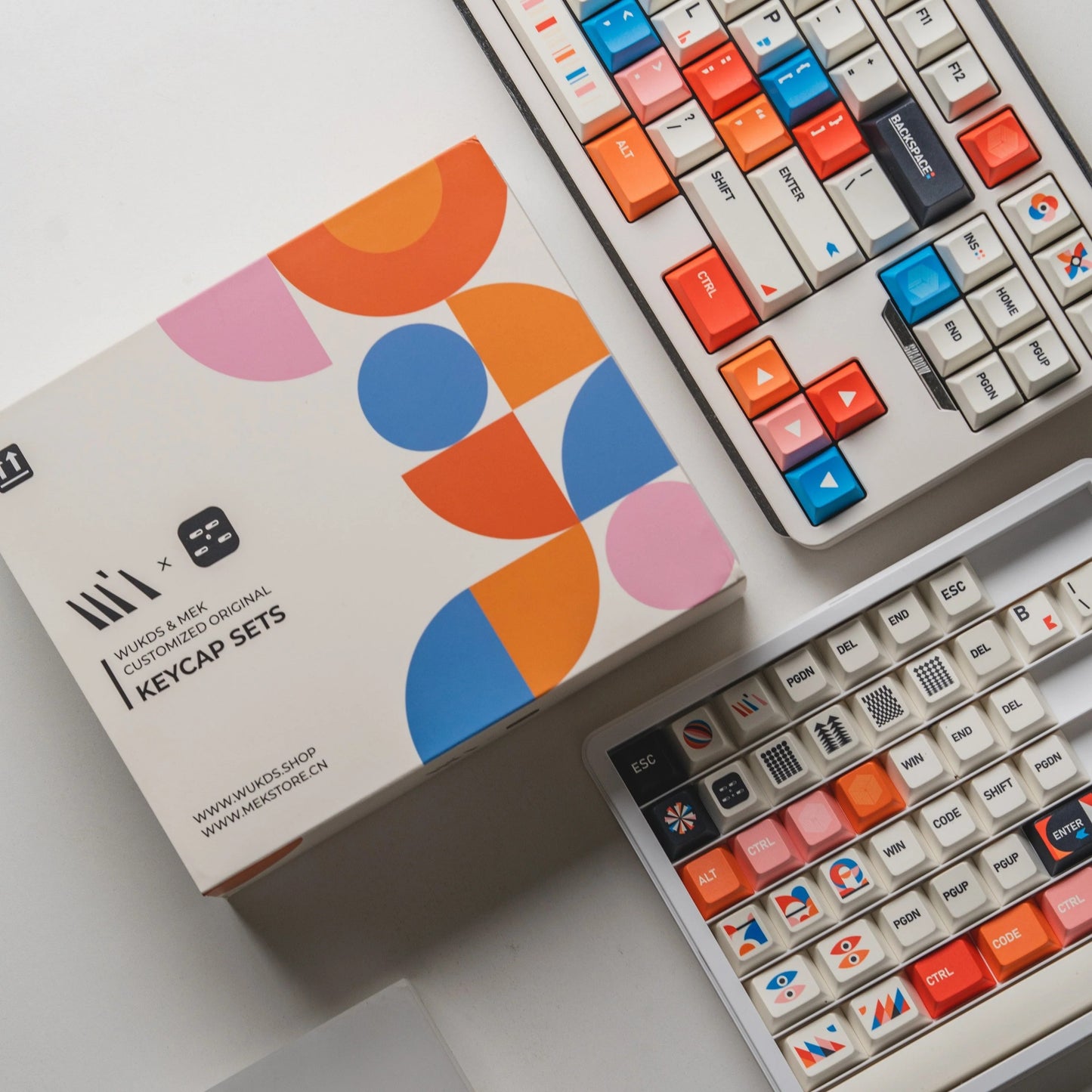 WUkds Geometry Keycap Set, Cherry Profile, Dye Sub PBT Key Cap