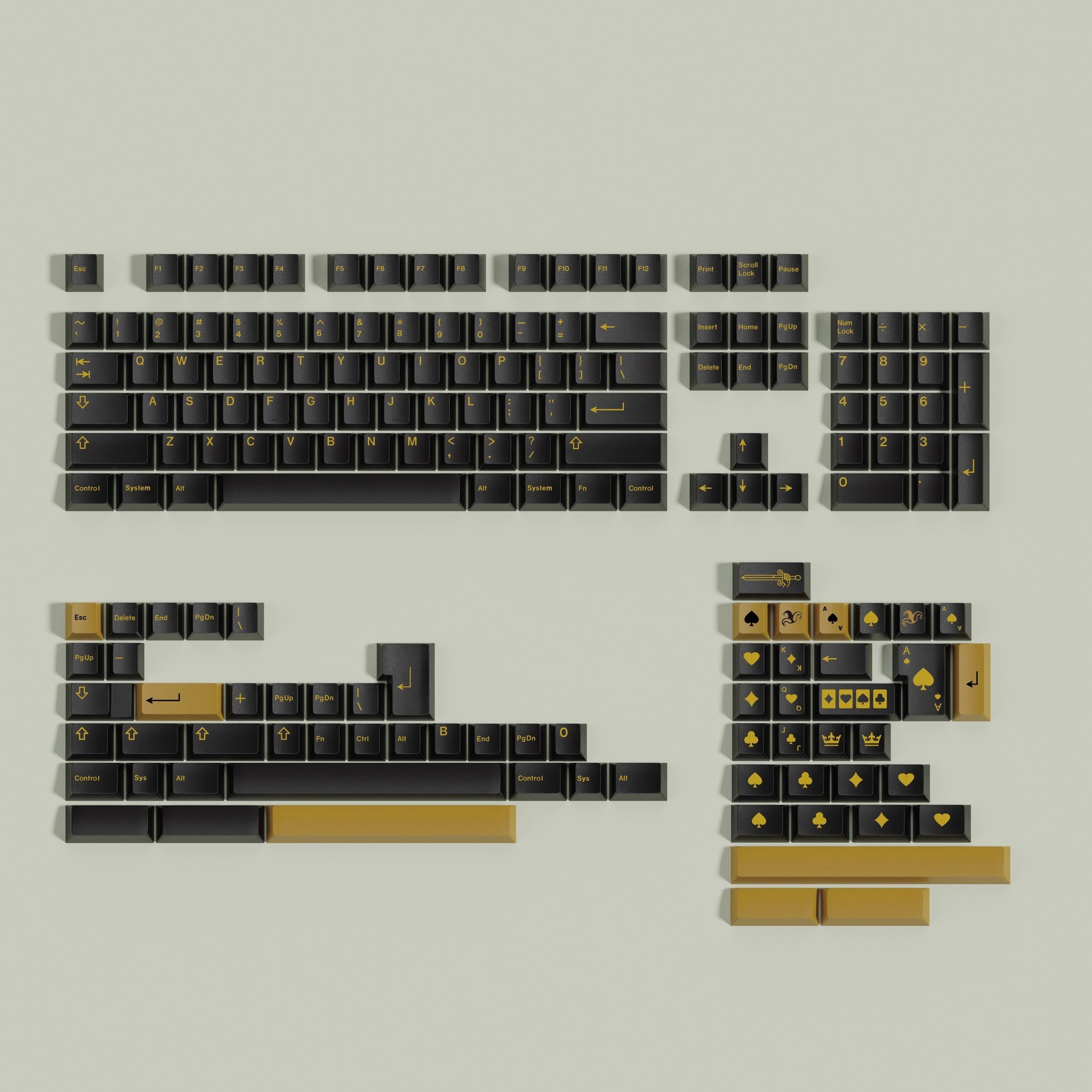 GMK Black Gold Keycap Set, Cherry Profile, Dye Sub PBT Key Cap – Nouvolo