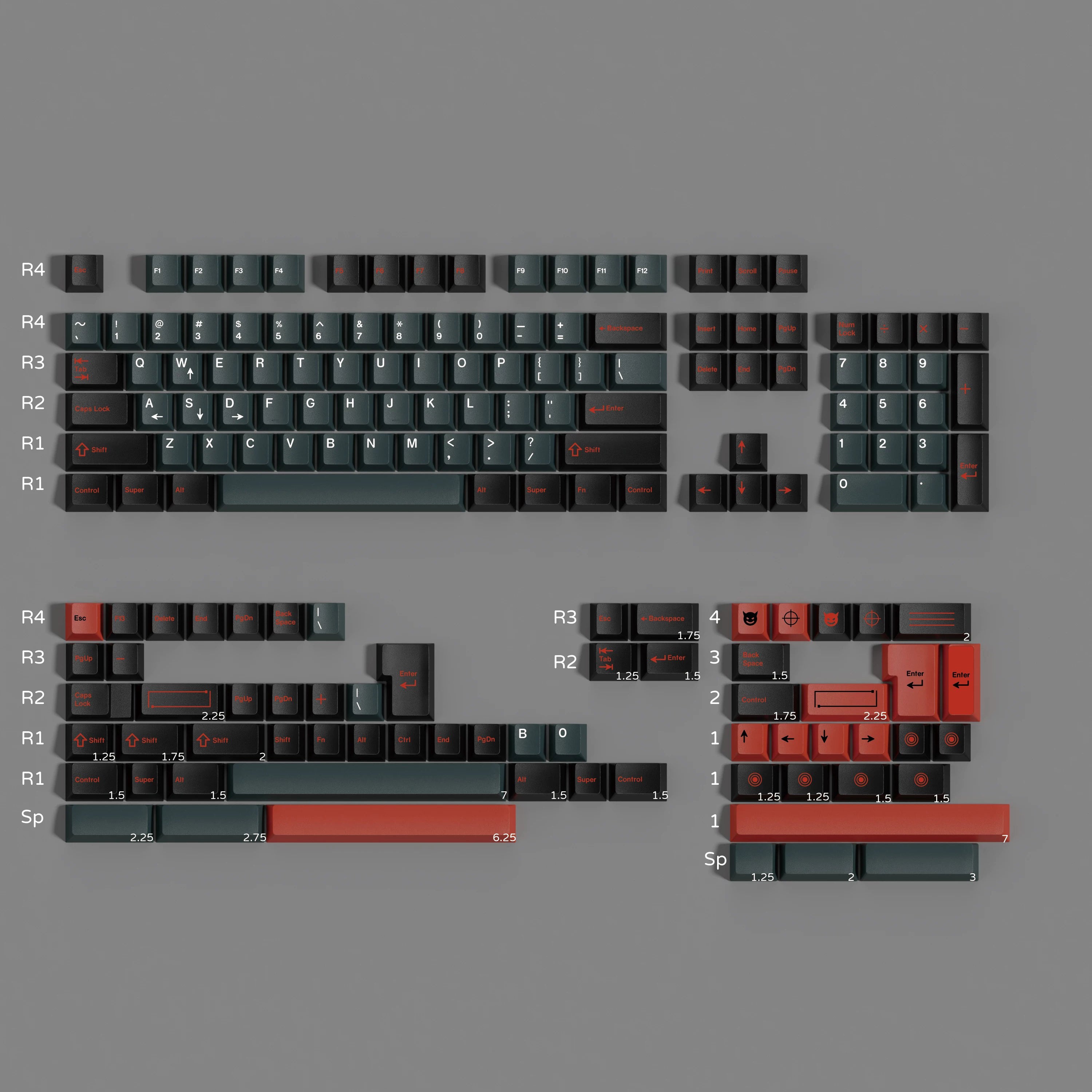 GMK Evil Dolch Keycap Set, Cherry Profile, PBT Dye Sub Key Cap