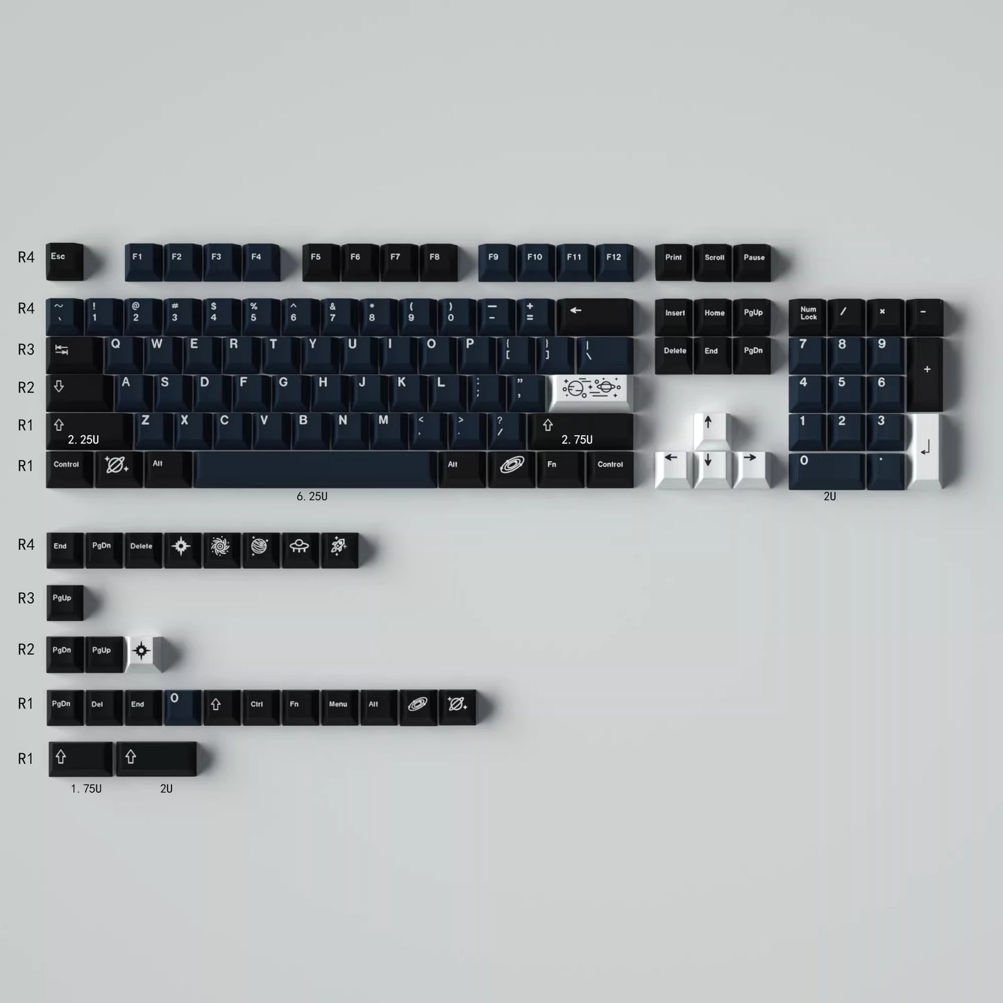 GMK Galaxy Keycap Set, Cherry Profile, PBT Dye Sub Key Cap