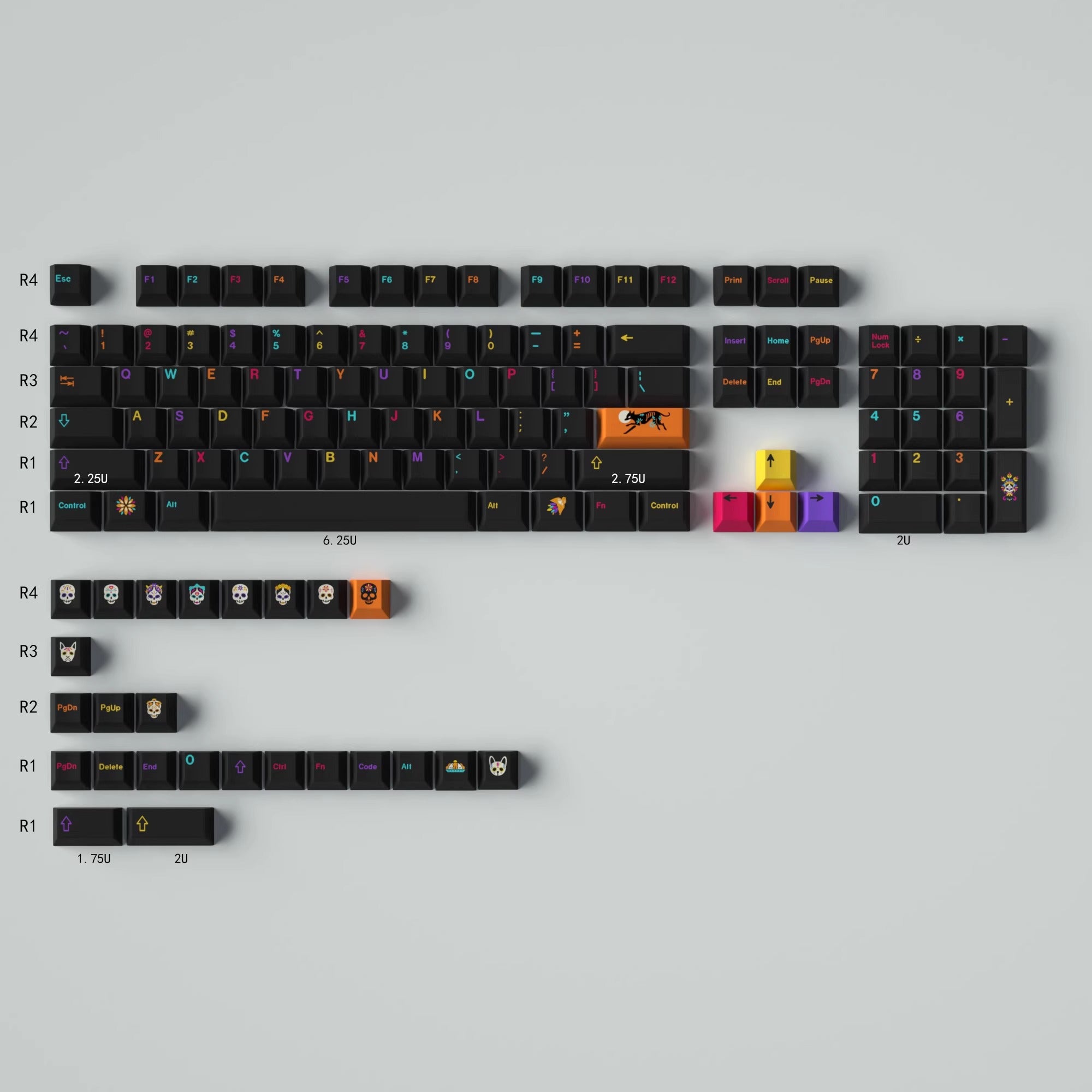 GMK Mictlan Keycap Set, Cherry Profile, PBT Dye Sub Key Cap – Nouvolo