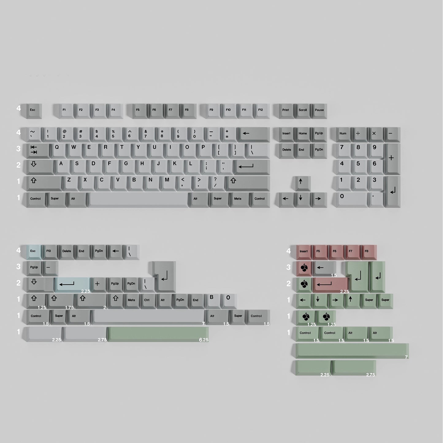 GMK Muted 2 Keycap Set, Cherry Profile, Dye Sub PBT