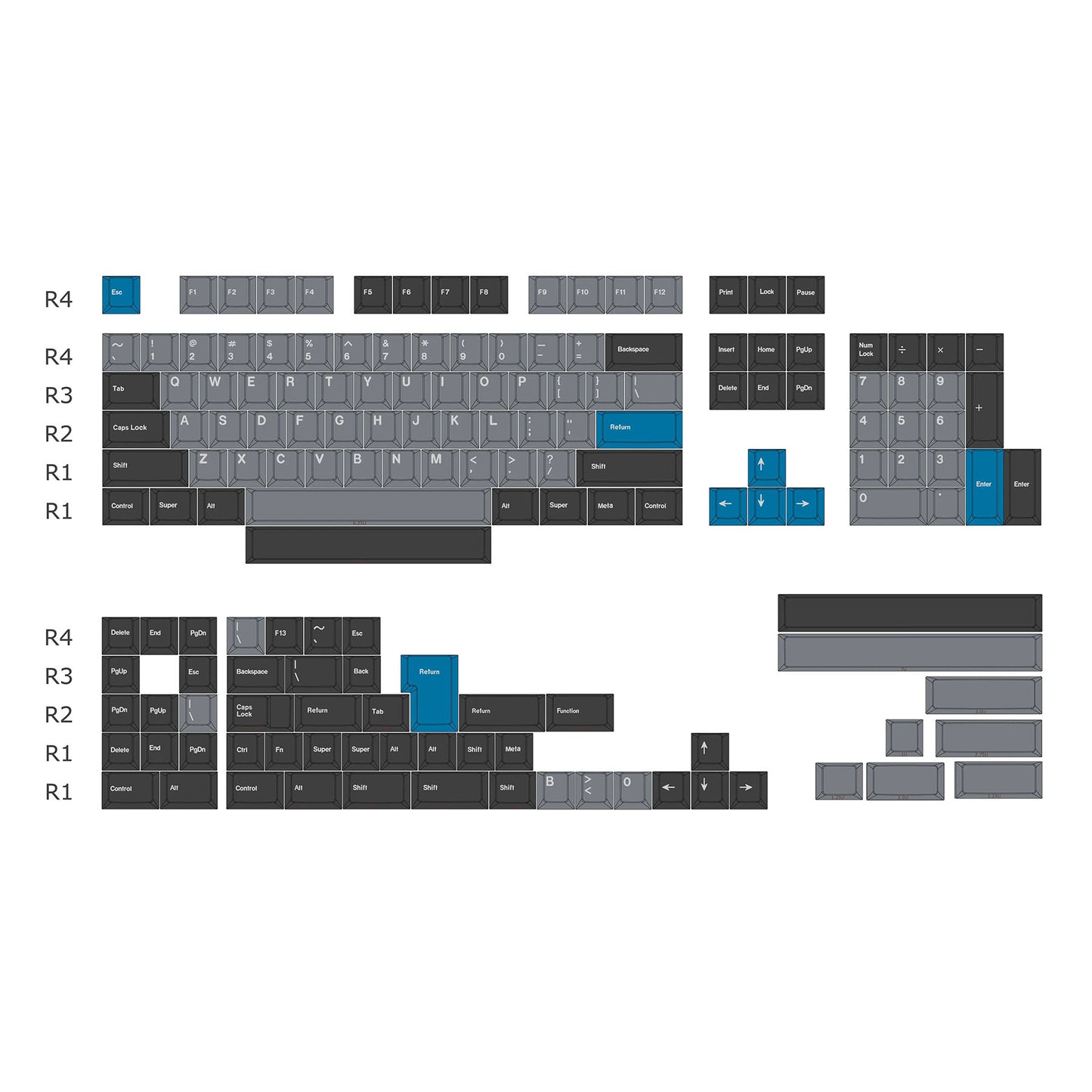 GMK Oblivion Keycap Set, Cherry Profile, PBT Dye Sub Key Cap