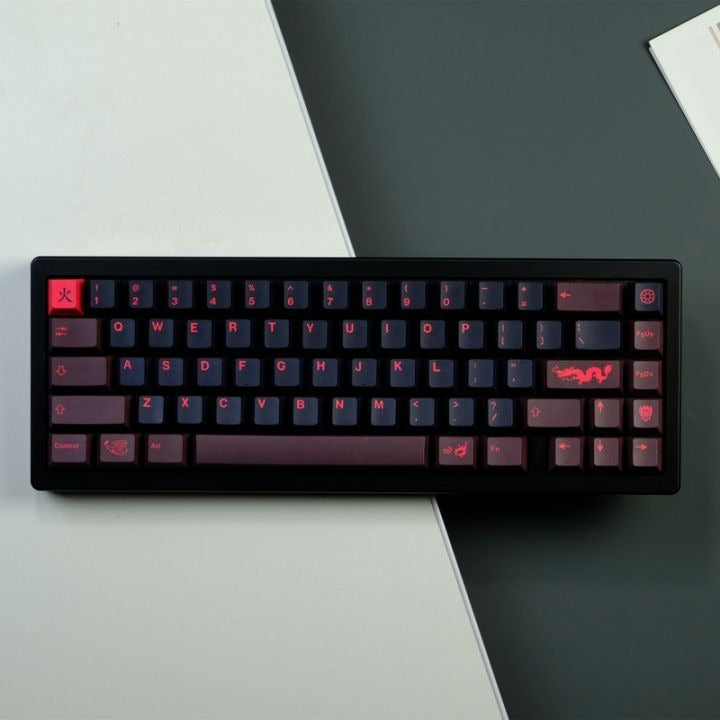 GMK Red Dragon Keycap Set, Cherry Profile, PBT Dye Sub Key Cap