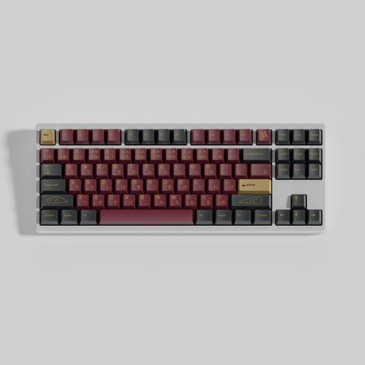 GMK Red Samurai Keycap Set, Cherry Profile, PBT Dye Sub Key Cap