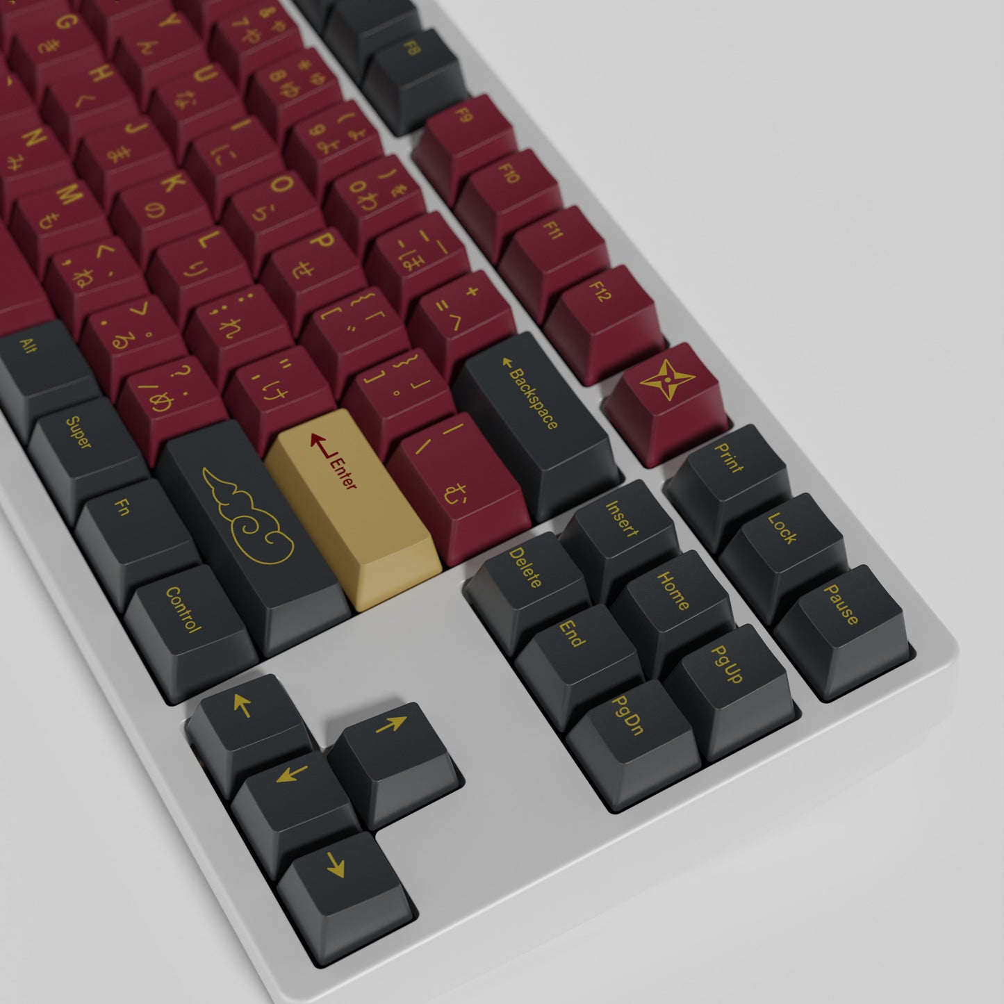 GMK Red Samurai Keycap Set, Cherry Profile, PBT Dye Sub Key Cap