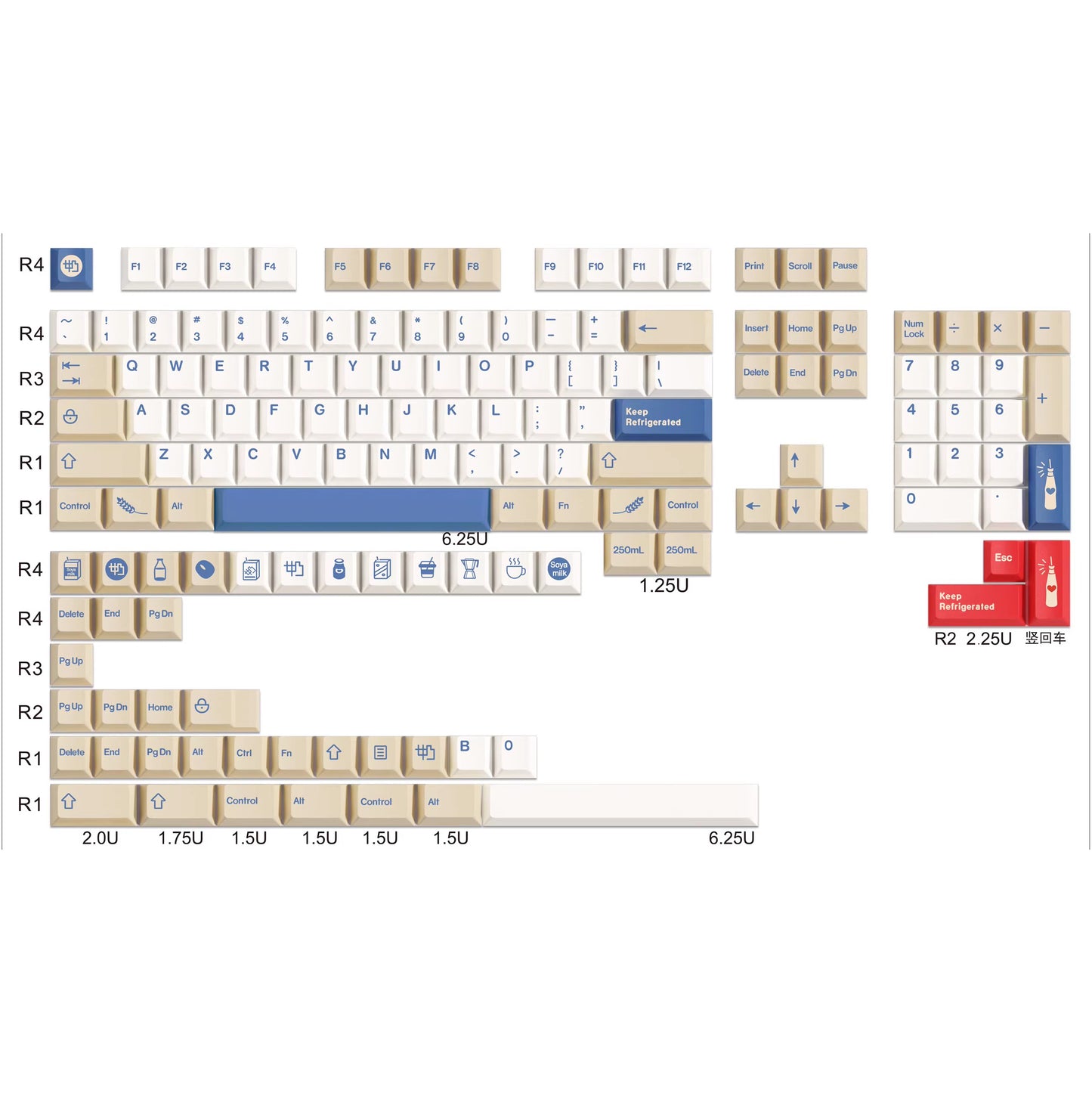 GMK Soyamilk Keycap Set, Cherry Profile, Dye Sub PBT Key Cap