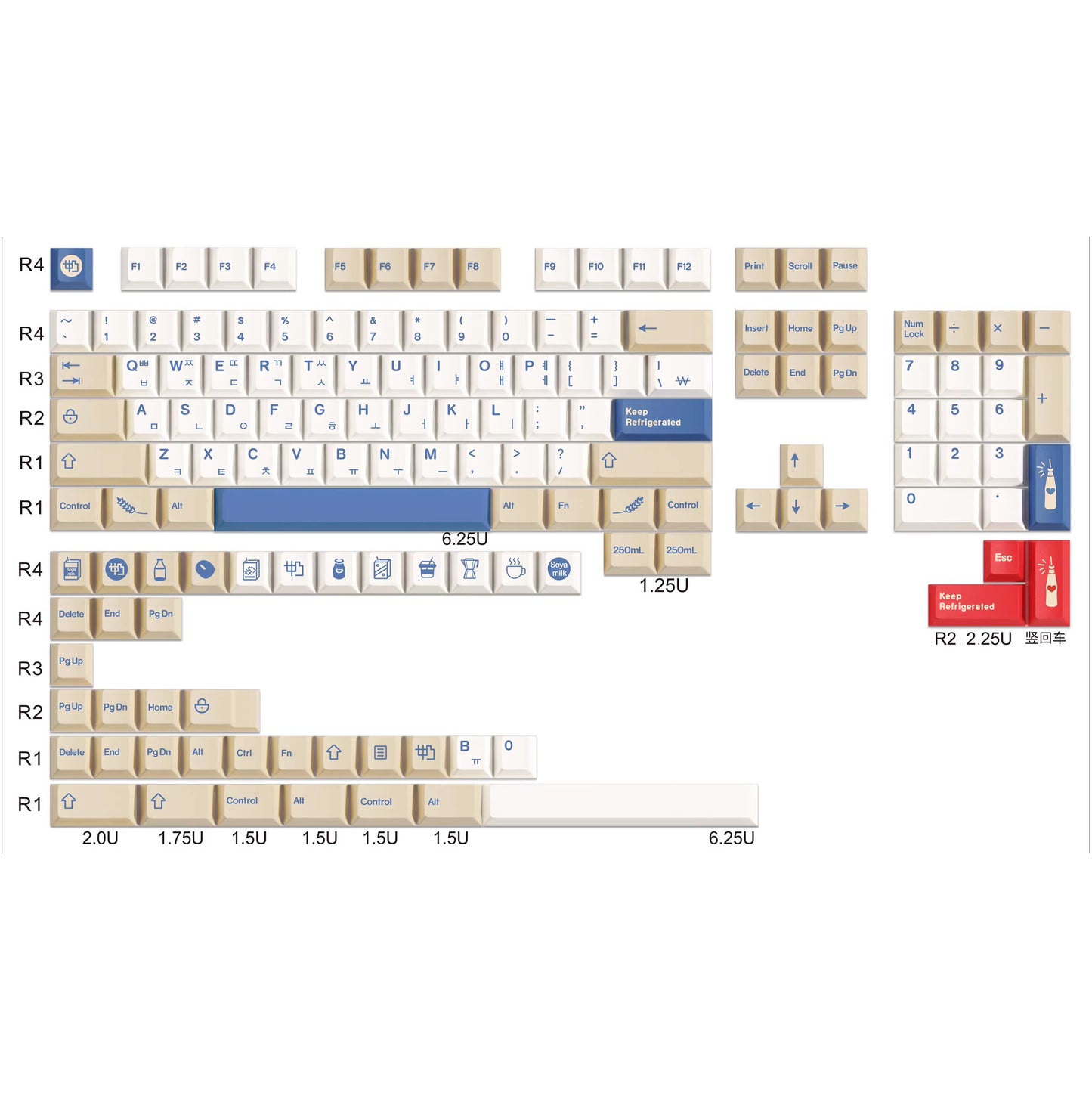 GMK Soyamilk Keycap Set, Cherry Profile, Dye Sub PBT Key Cap