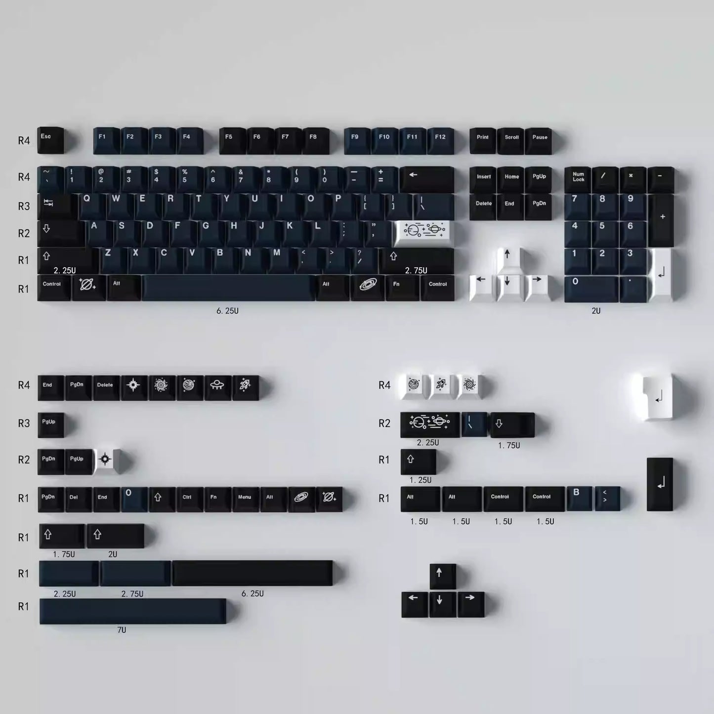 GMK Stargaze Keycap Set, Cherry Profile, PBT Dye Sub Key Cap