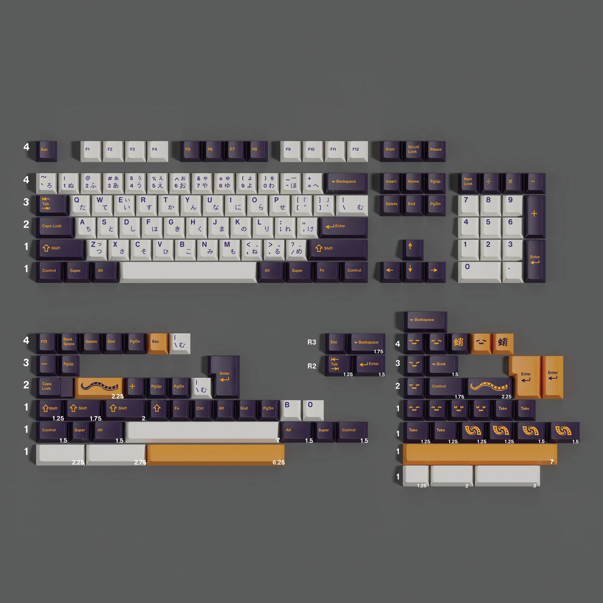 GMK Taro Keycap Set, Cherry Profile, Dye Sub PBT