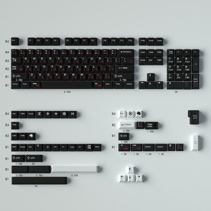 GMK WoB Red Japanese/Cyrillic Keycap Set, Cherry Profile, PBT Dye Sub Key Cap