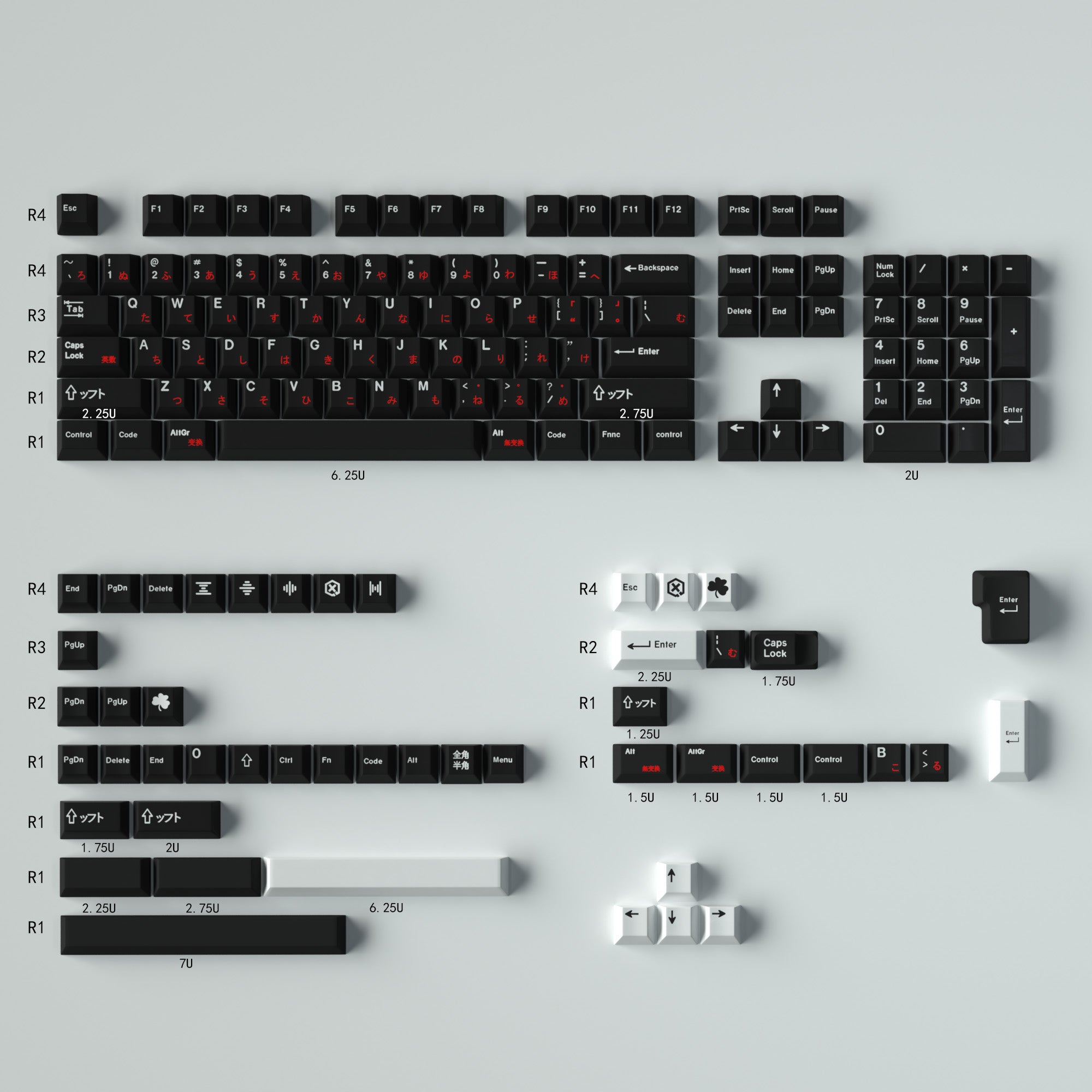 GMK WoB Red Japanese/Cyrillic Keycap Set, Cherry Profile