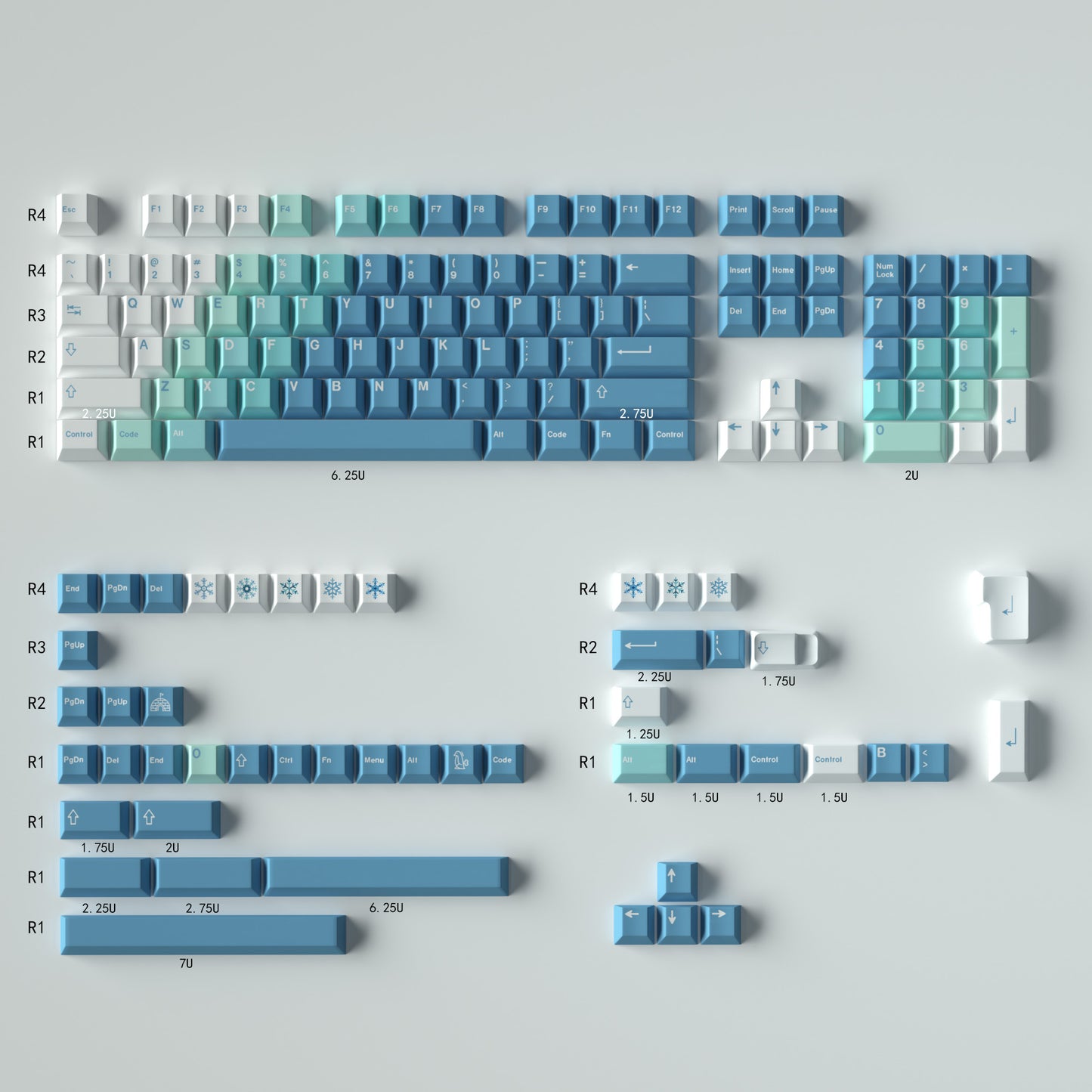 GMK Yeti Keycap Set, Cherry Profile, PBT Dye Sub Key Cap