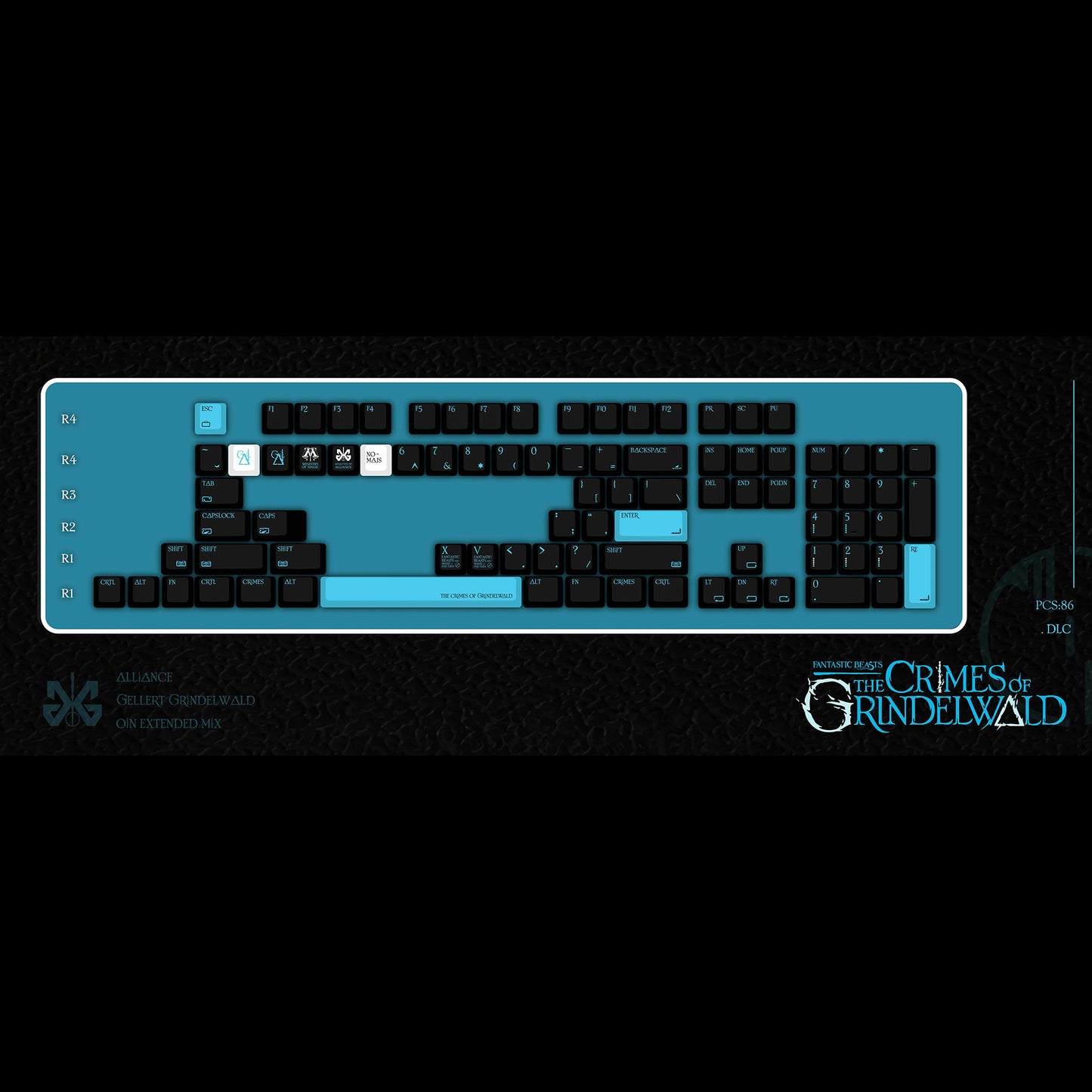 Fantastic Beasts, The Crimes of Grinderwald Keycap Set, Cherry Profile, Dye Sub PBT