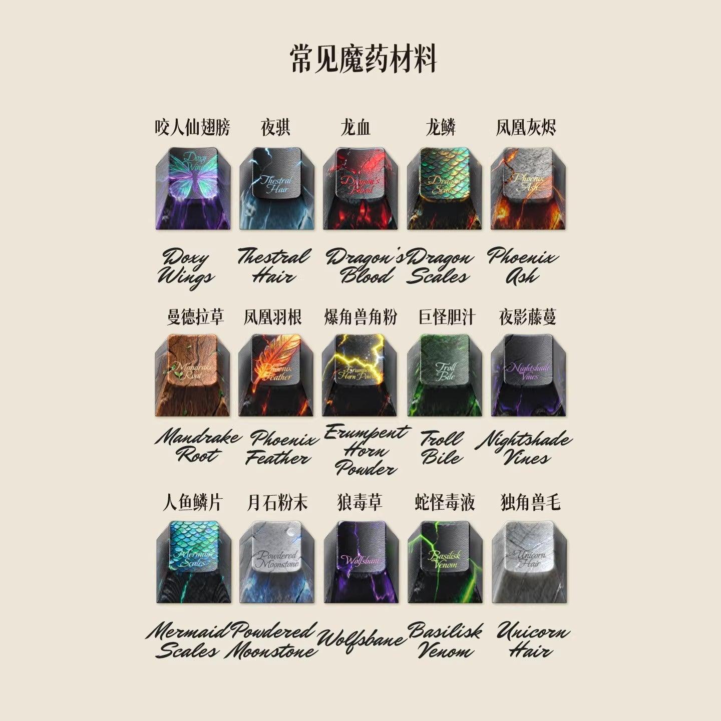 Harry Potter Half Blood Legend Keycap Set, Cherry Profile, Dye Sub PBT Key Cap