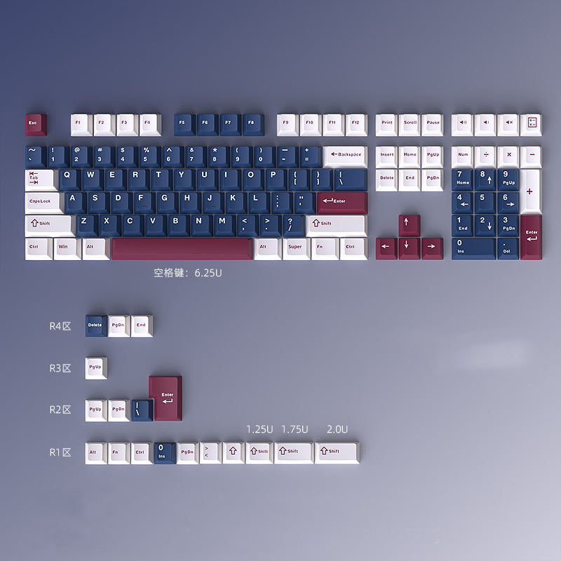 Blue Mecha Keycap Set, Cherry Profile, Double Shot PBT Key Cap