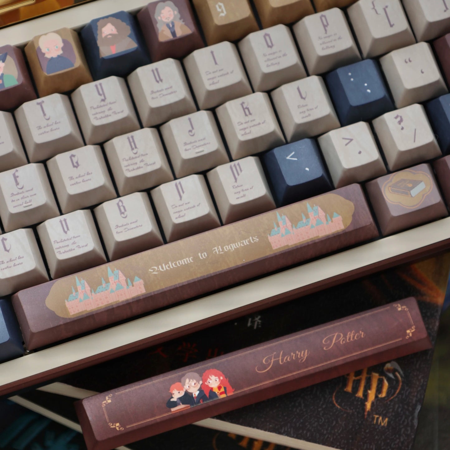 Harry Potter Hogwarts Cute Keycap Set, Cherry Profile, Dye Sub PBT Key Cap