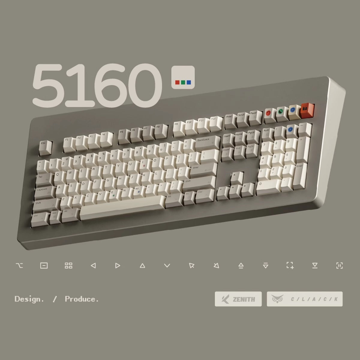 ZenithKey IBM5160 Keycap Set, Cherry Profile, Dye Sub PBT Key Cap