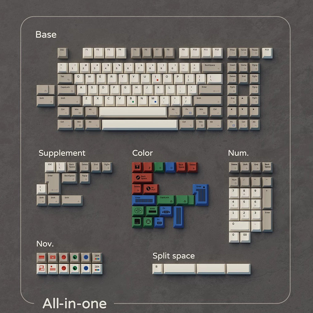 ZenithKey IBM5160 Keycap Set, Cherry Profile, Dye Sub PBT Key Cap