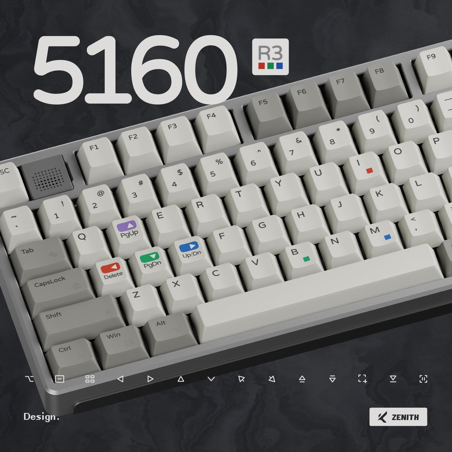 ZenithKey IBM 5160 R3 Keycap Set, Cherry Profile, Dye Sub PBT Key Cap