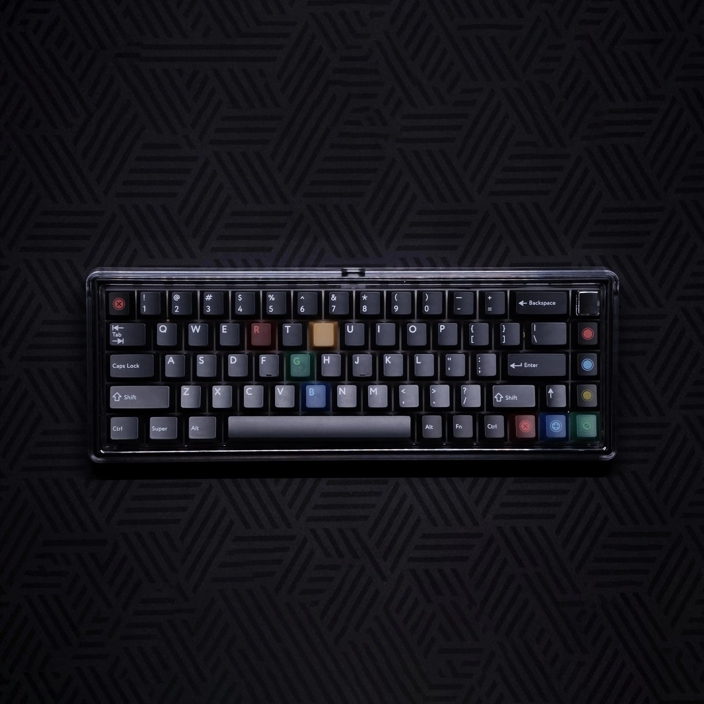 Retro Dark Lights Jade Semi-Transparent Keycap Set, Cherry Profile, Dye Sub PBT, PC Transparent