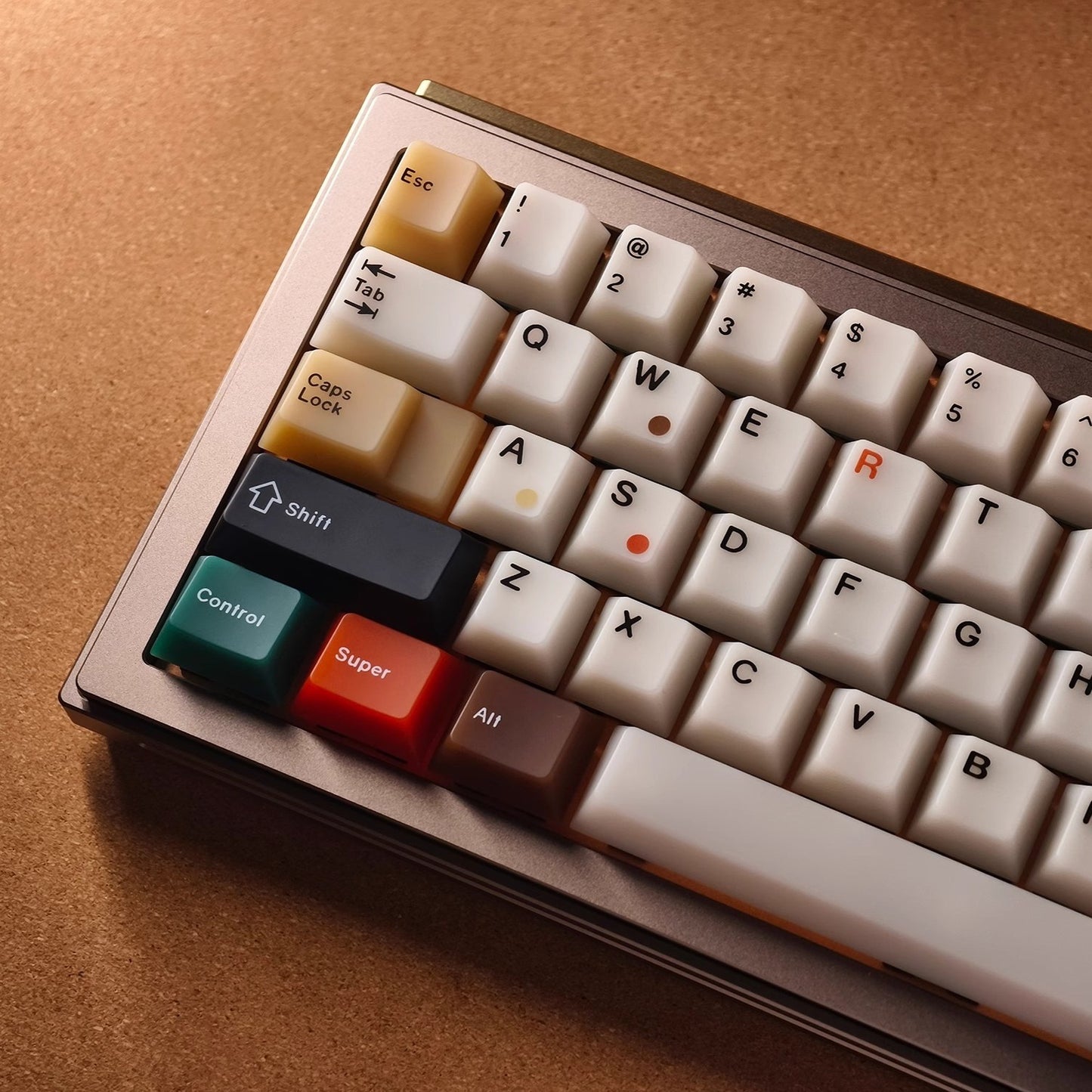 Retro Mixed Lights Jade Semi-Transparent Keycap Set, Cherry Profile, Dye Sub PBT, PC Transparent