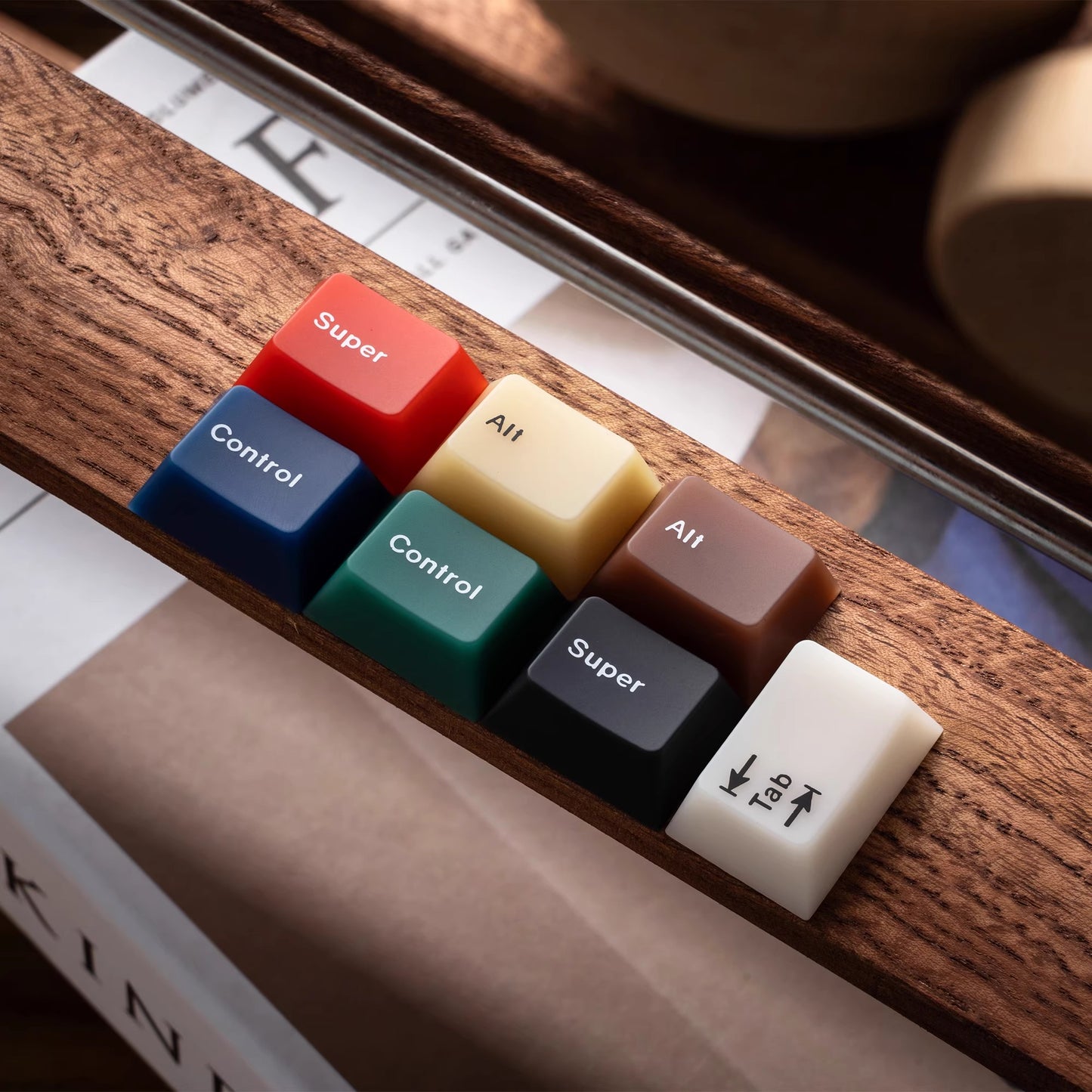 Retro Mixed Lights Jade Semi-Transparent Keycap Set, Cherry Profile, Dye Sub PBT, PC Transparent