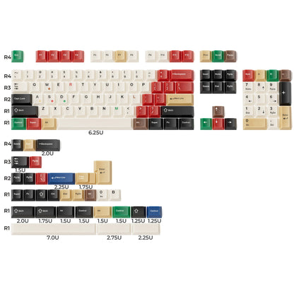 Retro Mixed Lights Jade Semi-Transparent Keycap Set, Cherry Profile, Dye Sub PBT/PC Transparent